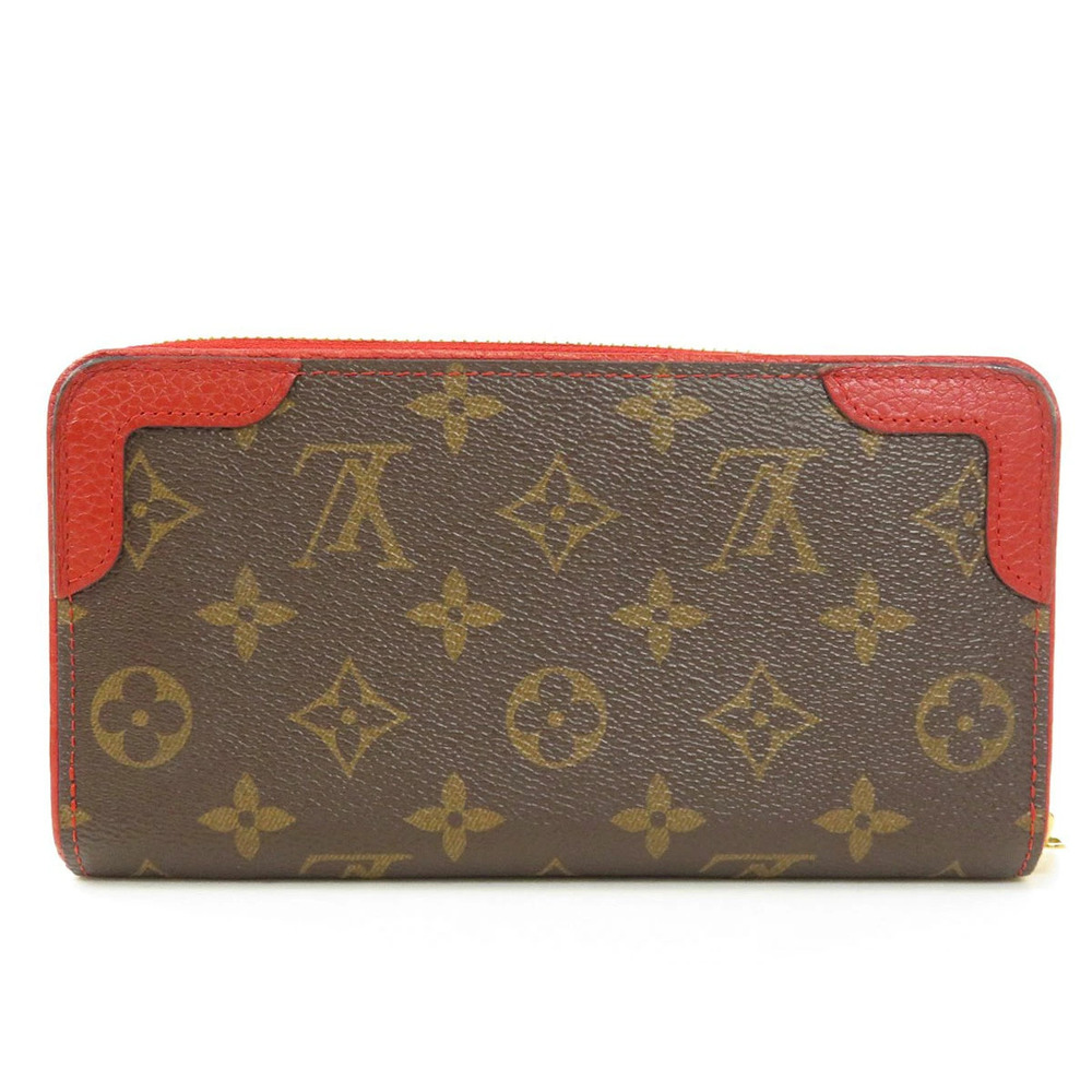 Louis Vuitton Long Monogram Zippy Wallet Canvas Wallet Retiro Brown